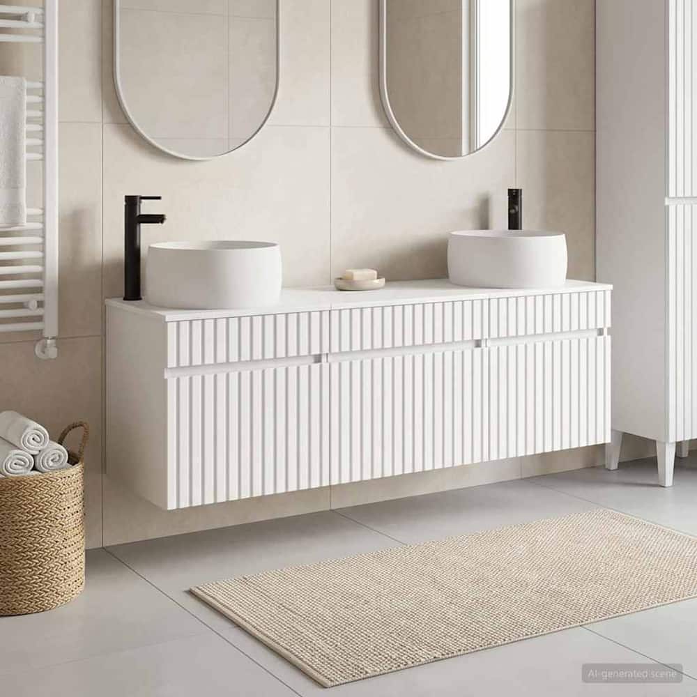 Bathroom Cabinet Set 3 pcs 157 x 44.5 x 80 cm White