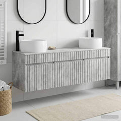 Bathroom Cabinet Set 3 pcs 157 x 44.5 x 80 cm Concrete grey