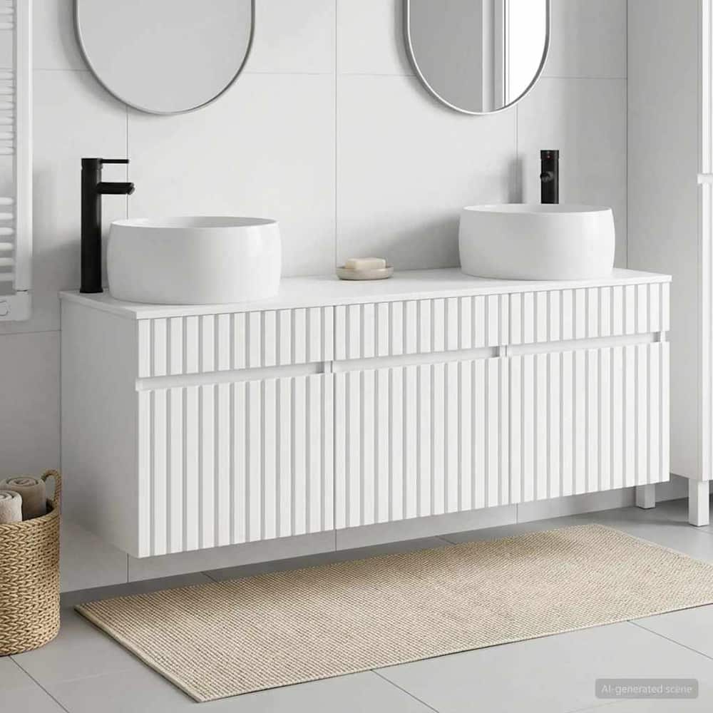 Bathroom Cabinet Set 3 pcs 157 x 44.5 x 80 cm High gloss white