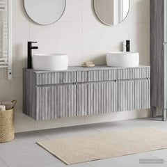 Bathroom Cabinet Set 3 pcs 157 x 44.5 x 80 cm Grey sonoma