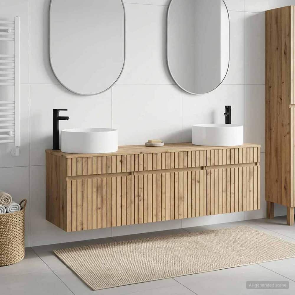 Bathroom Cabinet Set 3 pcs 157 x 44.5 x 80 cm Artisan oak
