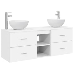 Bathroom Cabinet Set 3 pcs 129 x 41 x 80 cm White