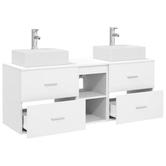Bathroom Cabinet Set 3 pcs 129 x 41 x 79.5 cm White