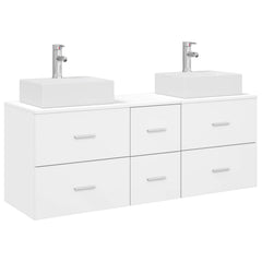 Bathroom Cabinet Set 3 pcs 129 x 41 x 79.5 cm White
