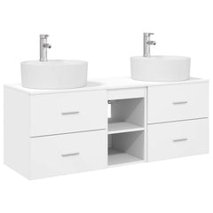Bathroom Cabinet Set 3 pcs 129 x 44.5 x 82 cm White