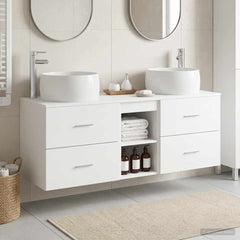 Wall-mounted Bathroom Cabinet Set 3 pcs White