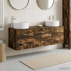 Bathroom Cabinet Set 3 pcs 161.5 x 44.5 x 80 cm Smoked oak