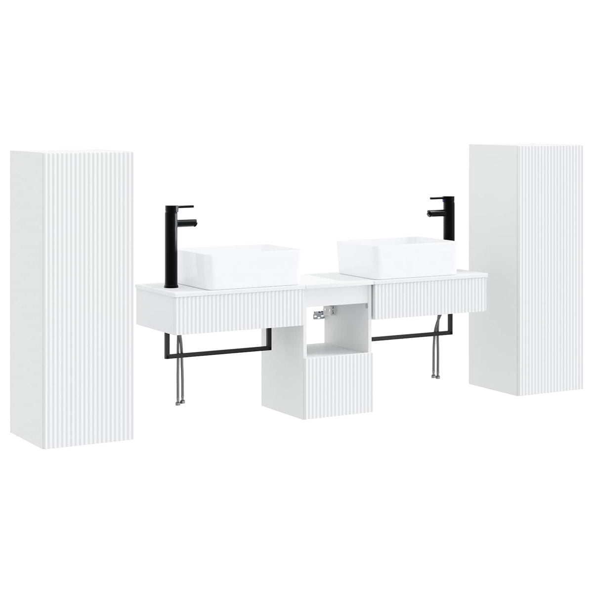 Bathroom Cabinet Set 5 pcs 136 x 35 x 80 cm White