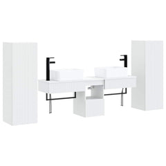 Bathroom Cabinet Set 5 pcs 136 x 35 x 80 cm White