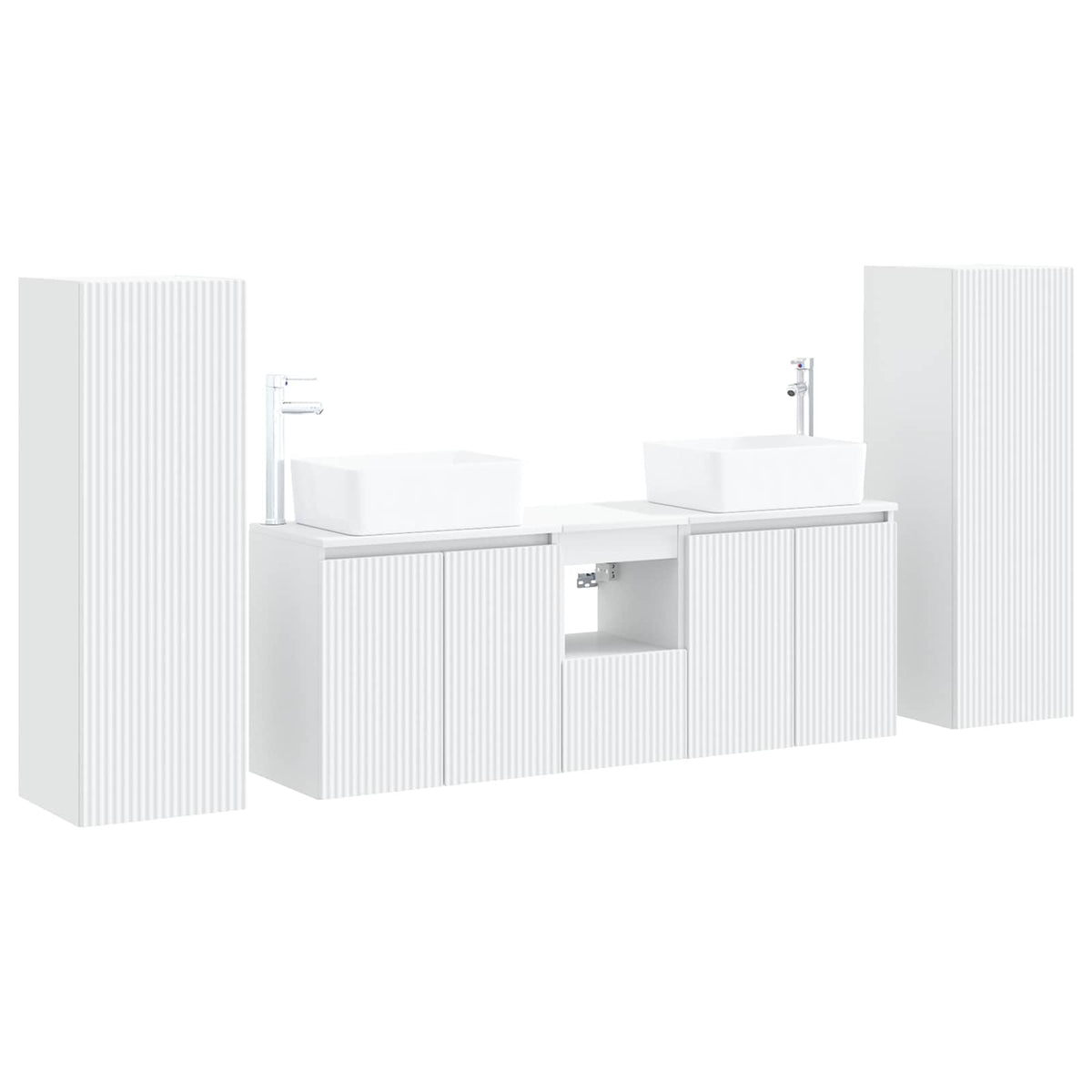 Bathroom Cabinet Set 5 pcs 136 x 35 x 80 cm White