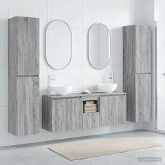 Bathroom Cabinet Set 5 pcs 129 x 35 x 80 cm Grey sonoma