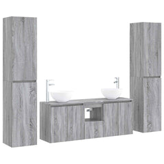 Bathroom Cabinet Set 5 pcs 129 x 35 x 80 cm Grey sonoma