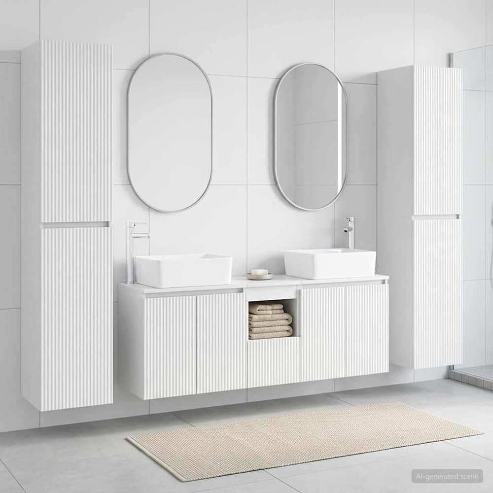 Bathroom Cabinet Set 5 pcs 33 x 34.5 x 160 cm High gloss white