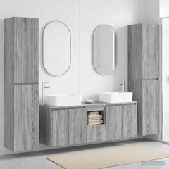 Bathroom Cabinet Set 5 pcs 33 x 34.5 x 160 cm Grey sonoma