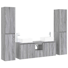 Bathroom Cabinet Set 5 pcs 33 x 34.5 x 160 cm Grey sonoma