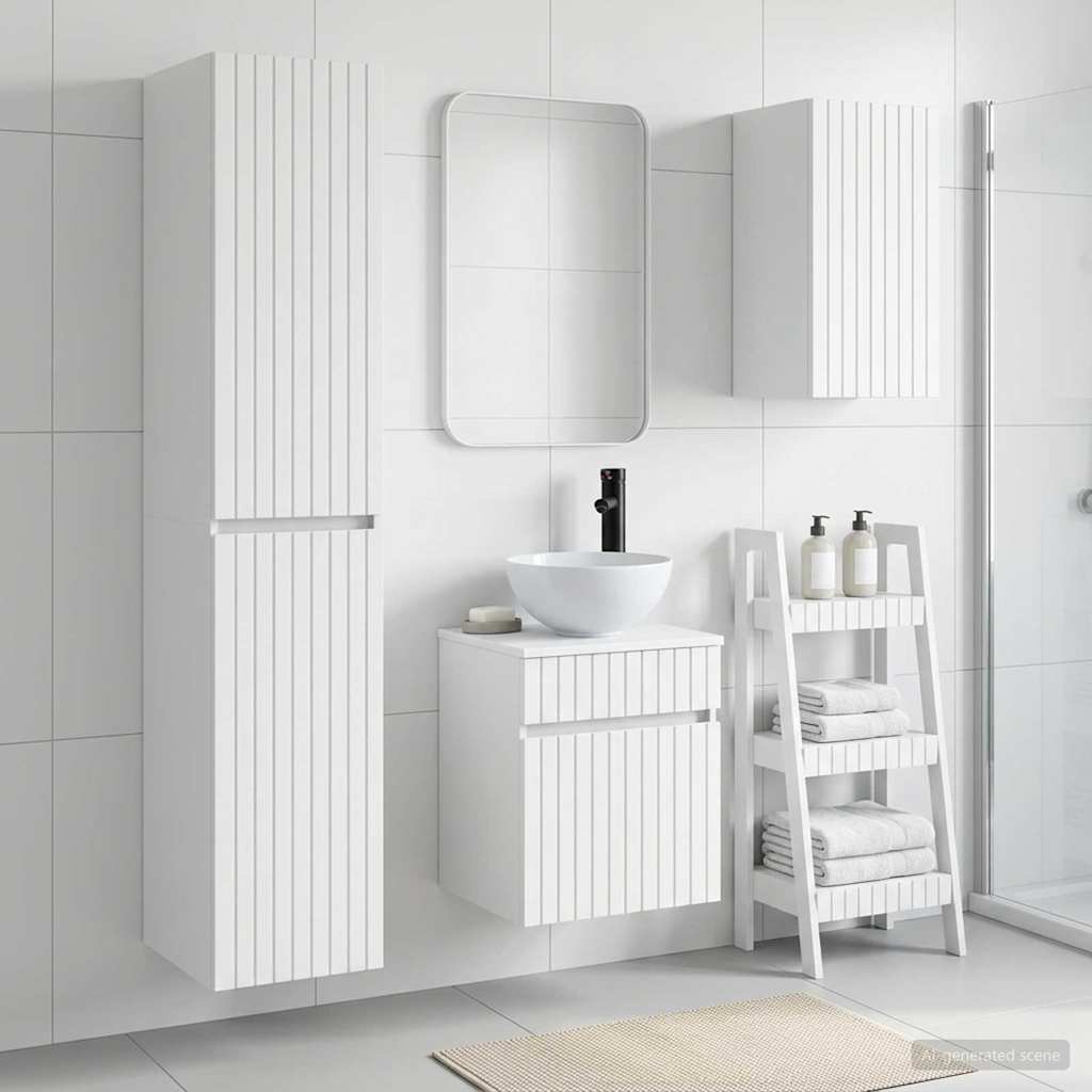 Bathroom Cabinet Set 3 pcs 33 x 34.5 x 160 cm White
