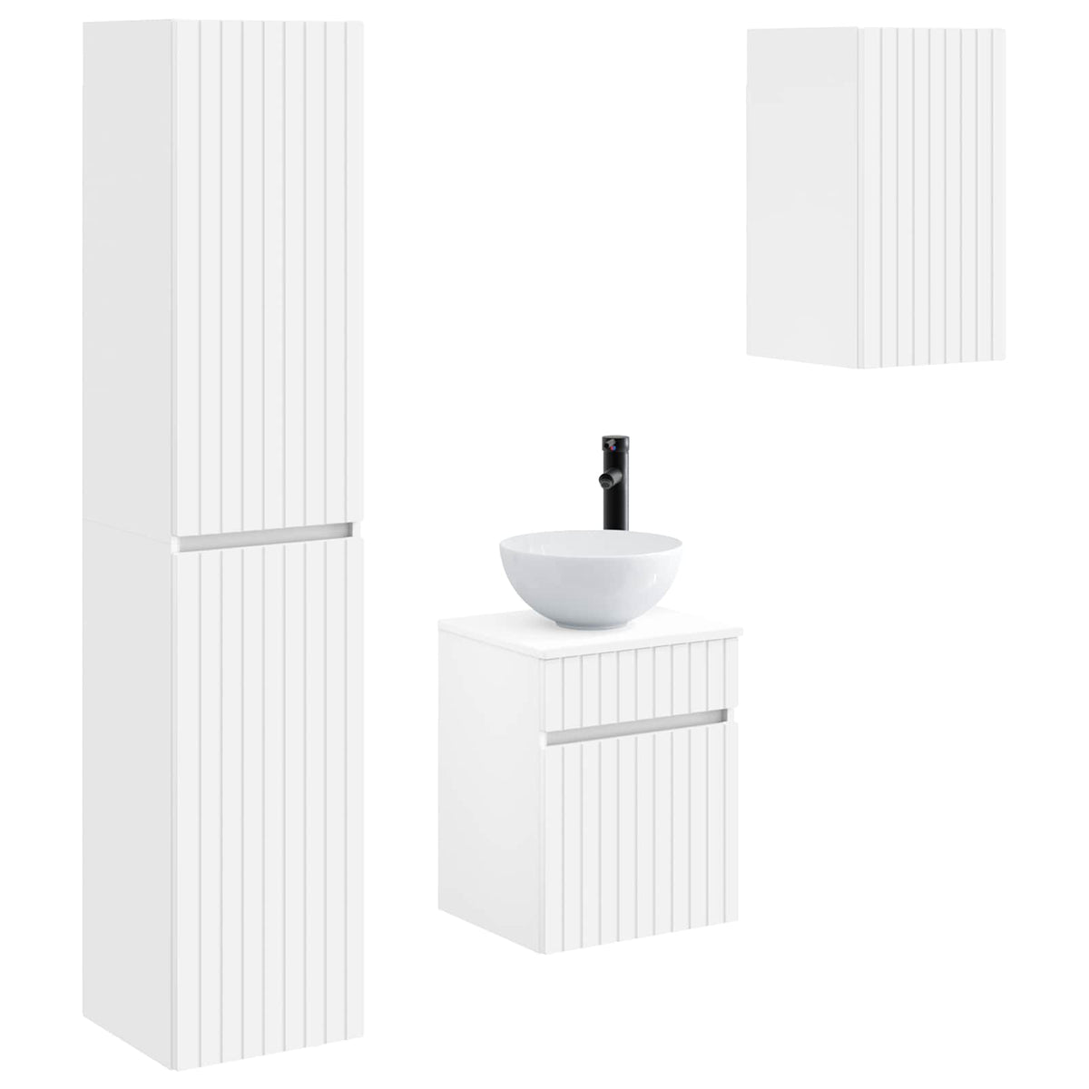 Bathroom Cabinet Set 3 pcs 33 x 34.5 x 160 cm White