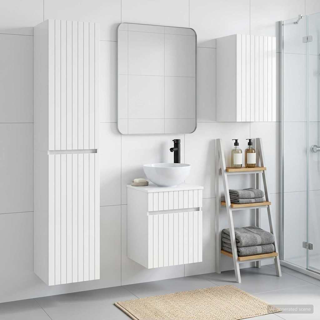 Bathroom Cabinet Set 3 pcs 33 x 34.5 x 160 cm High gloss white