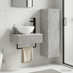 Bathroom Cabinet Set 2 pcs 33 x 34.5 x 100 cm Concrete grey