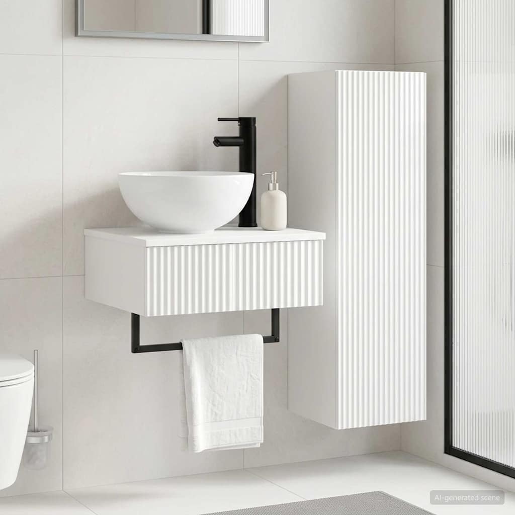 Bathroom Cabinet Set 2 pcs 33 x 34.5 x 100 cm High gloss white