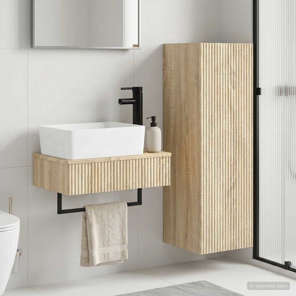 Bathroom Cabinet Set 2 pcs 33 x 34.5 x 100 cm Sonoma oak