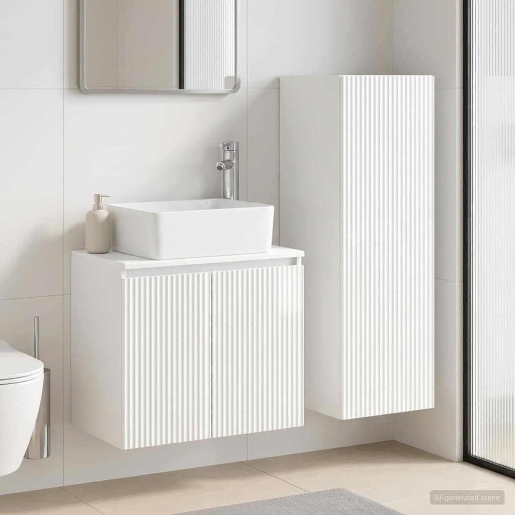 Bathroom Cabinet Set 2 pcs 33 x 34.5 x 100 cm High gloss white