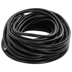 vidaXL Leather Cord 1 Black Ø5 mm x 50 m Leather 3