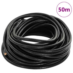vidaXL Leather Cord 1 Black Ø5 mm x 50 m Leather 2