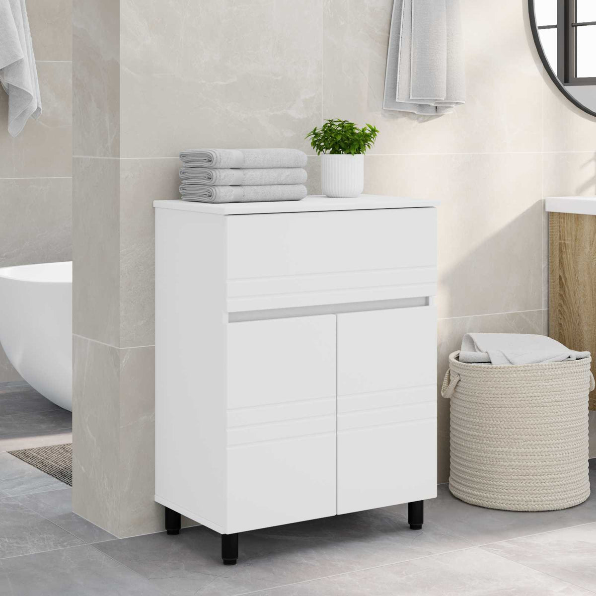 Bathroom Vanity Unit 60 x 35 x 80 cm Engineered Wood White