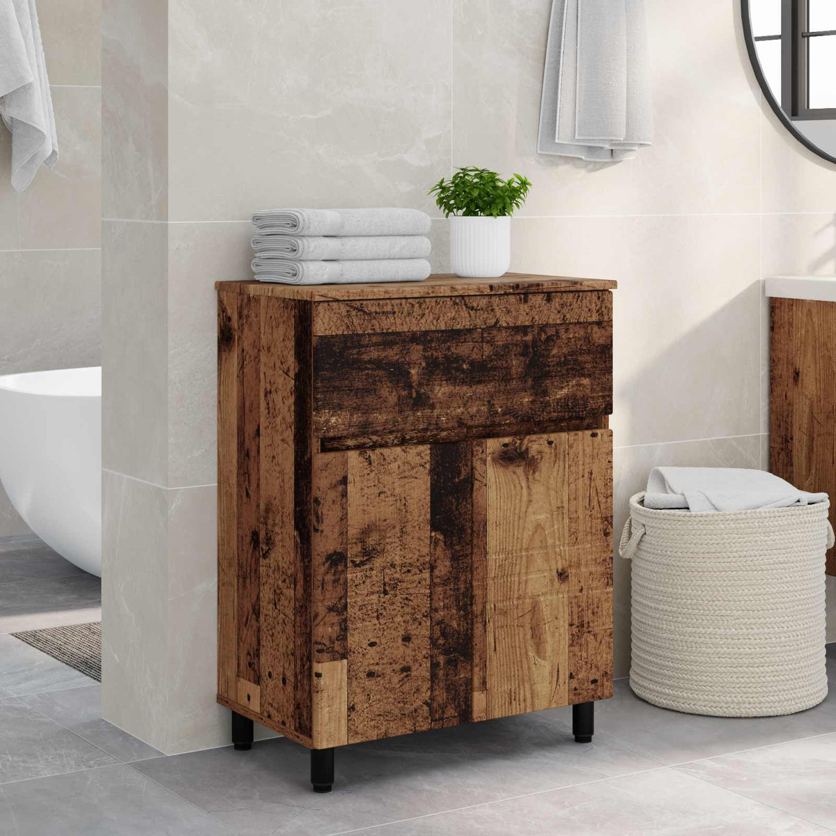 Bathroom Vanity Unit 60 x 35 x 80 cm Engineered Wood Old wood