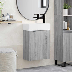 Bathroom Vanity Unit with Tap 45.5 x 22.5 x 84 cm Grey sonoma Right hand