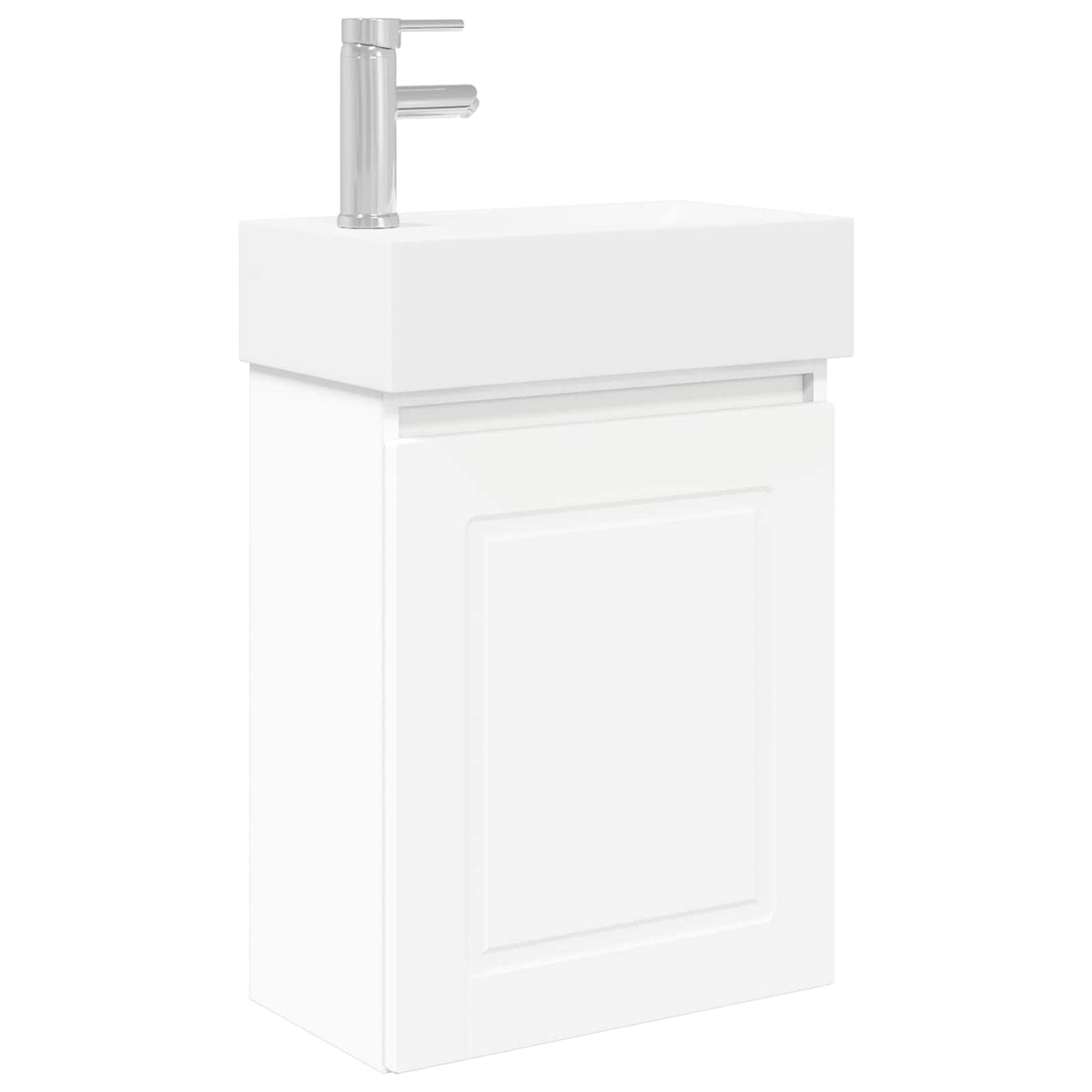 Bathroom Vanity Unit with Tap 45.5 x 22.5 x 84 cm White with left faucet