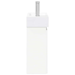 Bathroom Vanity Unit with Tap 45.5 x 22.5 x 84 cm White with left faucet