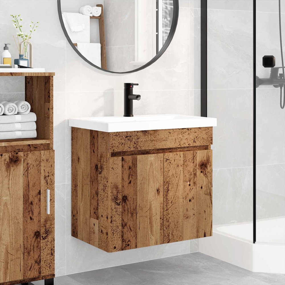 Bathroom Vanity Unit with Tap 61 x 40 x 74.5 cm Old wood
