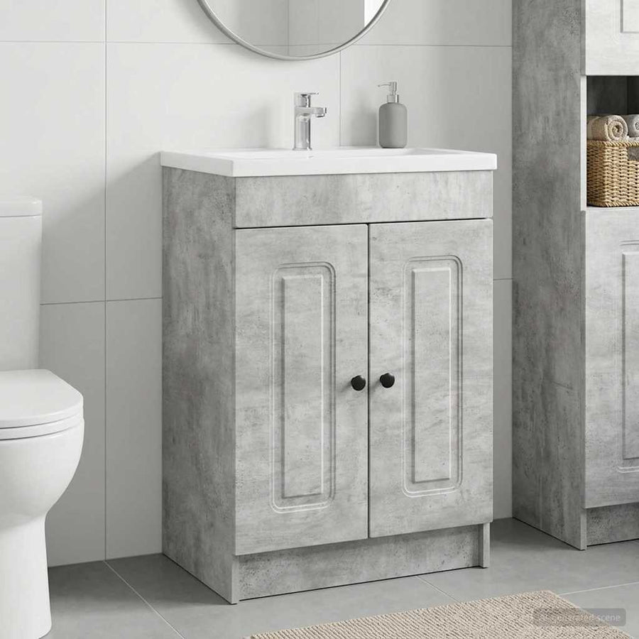 Bathroom Under Sink Cabinet Concrete Grey