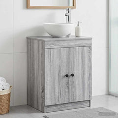 Bathroom Cabinet Engineered Wood in Grey Sonoma