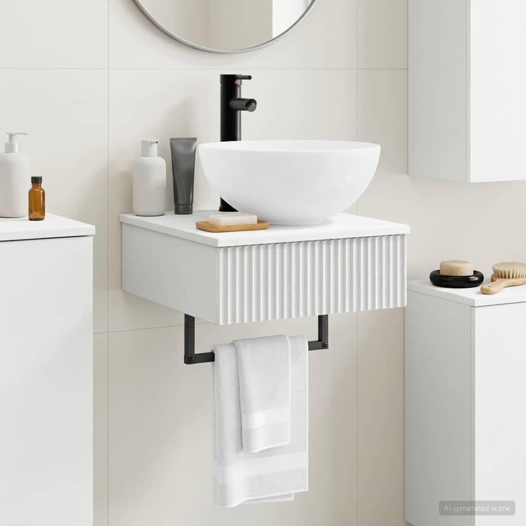 Wall-mounted Bathroom Sink Cabinet 40 x 41 x 56 cm High gloss white