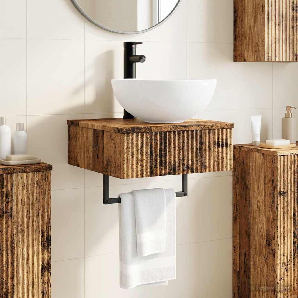 Wall-mounted Bathroom Sink Cabinet 40 x 41 x 56 cm Old wood