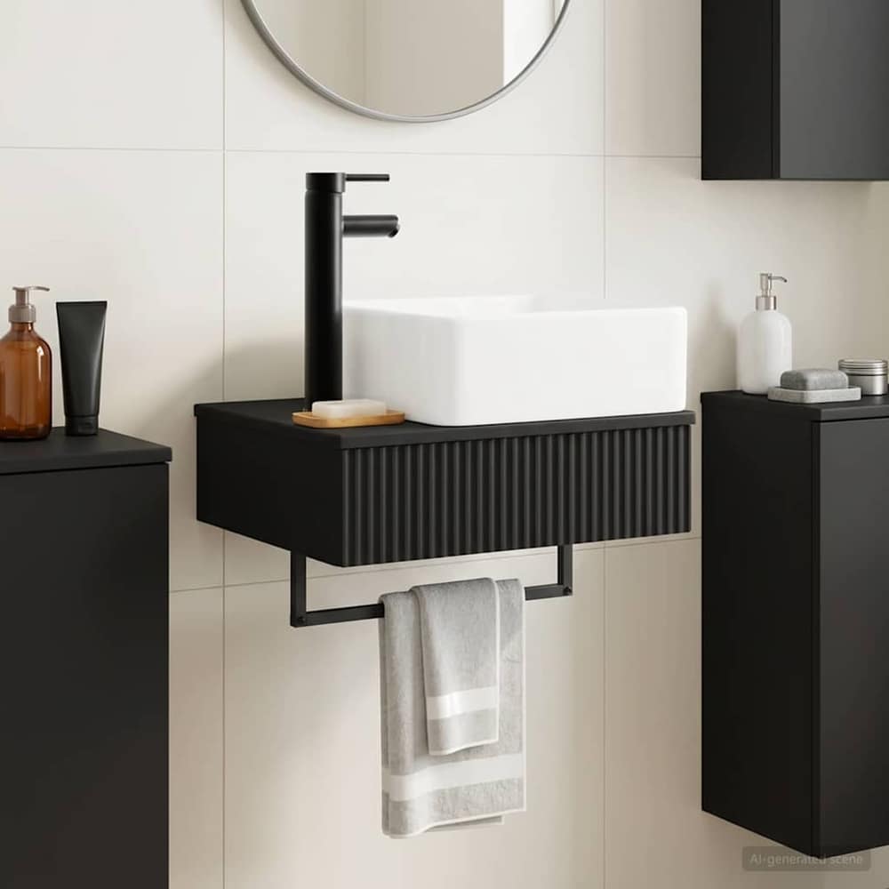 Wall-mounted Bathroom Sink Cabinet 50 x 41 x 56 cm Black