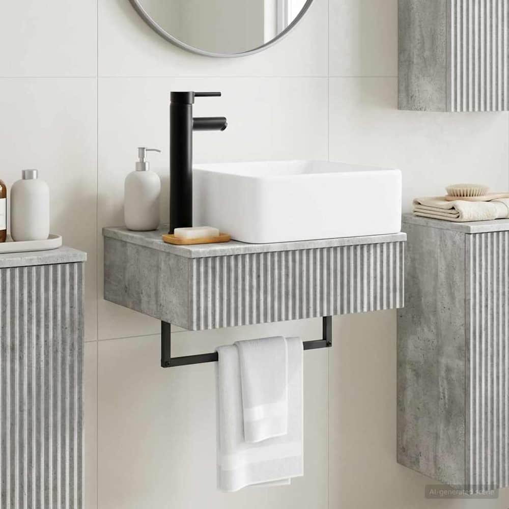 Wall-mounted Bathroom Sink Cabinet 50 x 41 x 56 cm Concrete grey