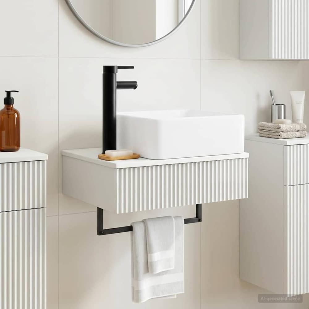 Wall-mounted Bathroom Sink Cabinet 50 x 41 x 56 cm High gloss white