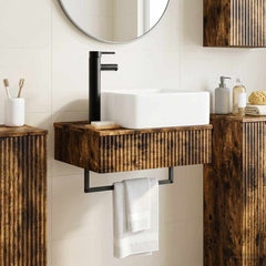Wall-mounted Bathroom Sink Cabinet 50 x 41 x 56 cm Smoked oak