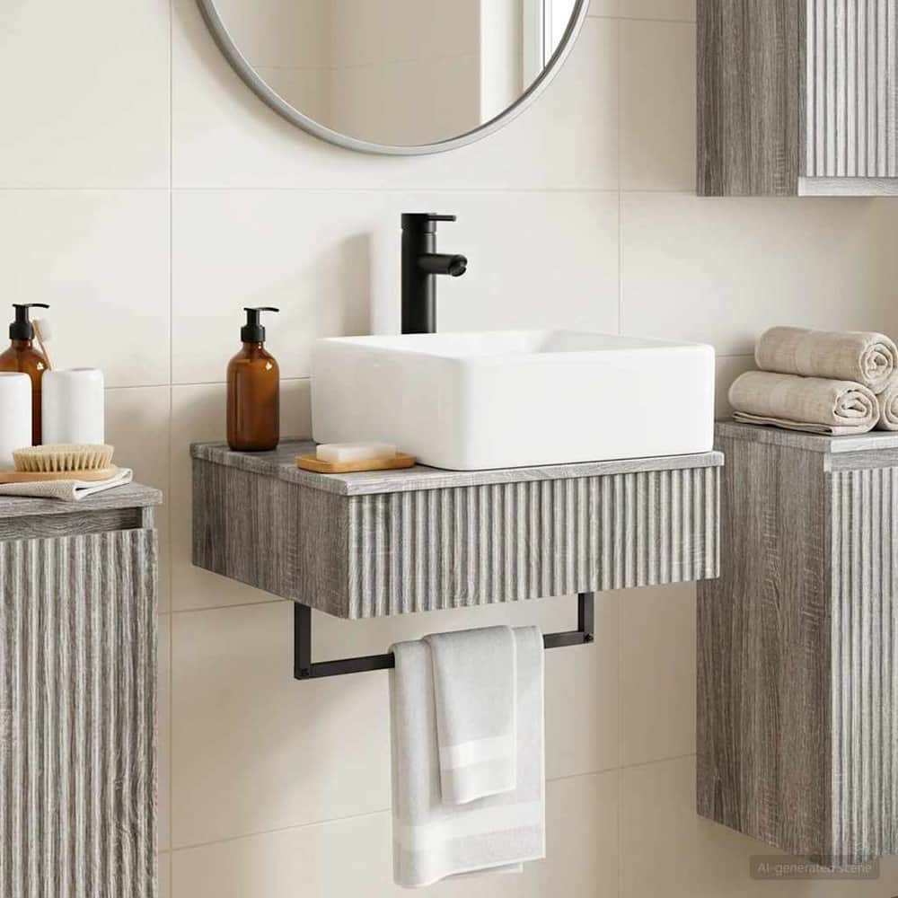 Wall-mounted Bathroom Sink Cabinet 50 x 41 x 56 cm Grey sonoma
