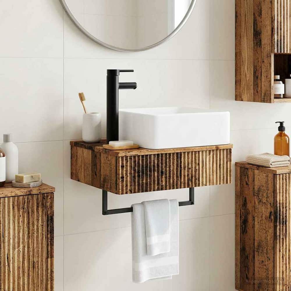 Wall-mounted Bathroom Sink Cabinet 50 x 41 x 56 cm Old wood