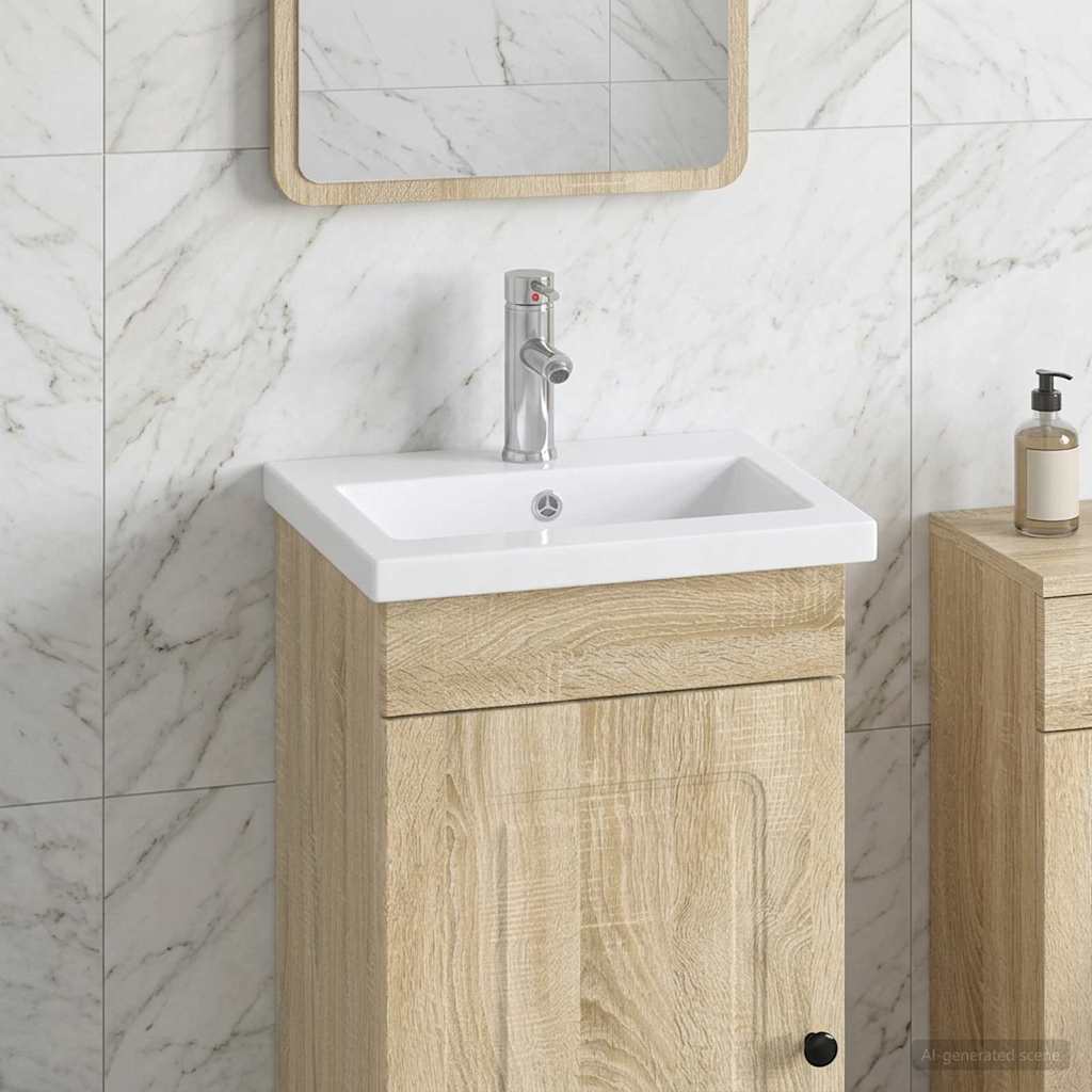 Bathroom Washbasin 42 x 40 x 16.5 cm Ceramic Chrome