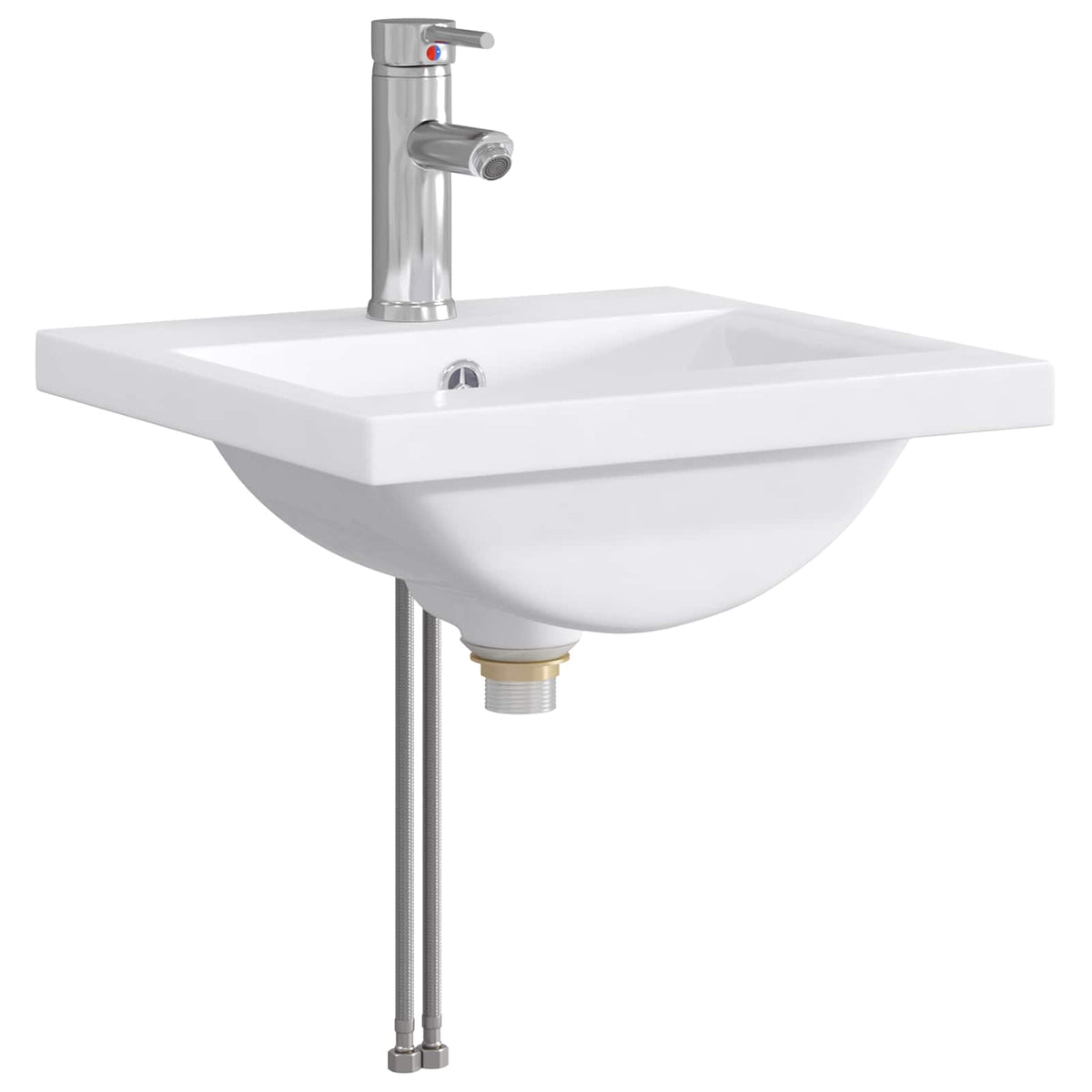 Bathroom Washbasin 42 x 40 x 16.5 cm Ceramic Chrome