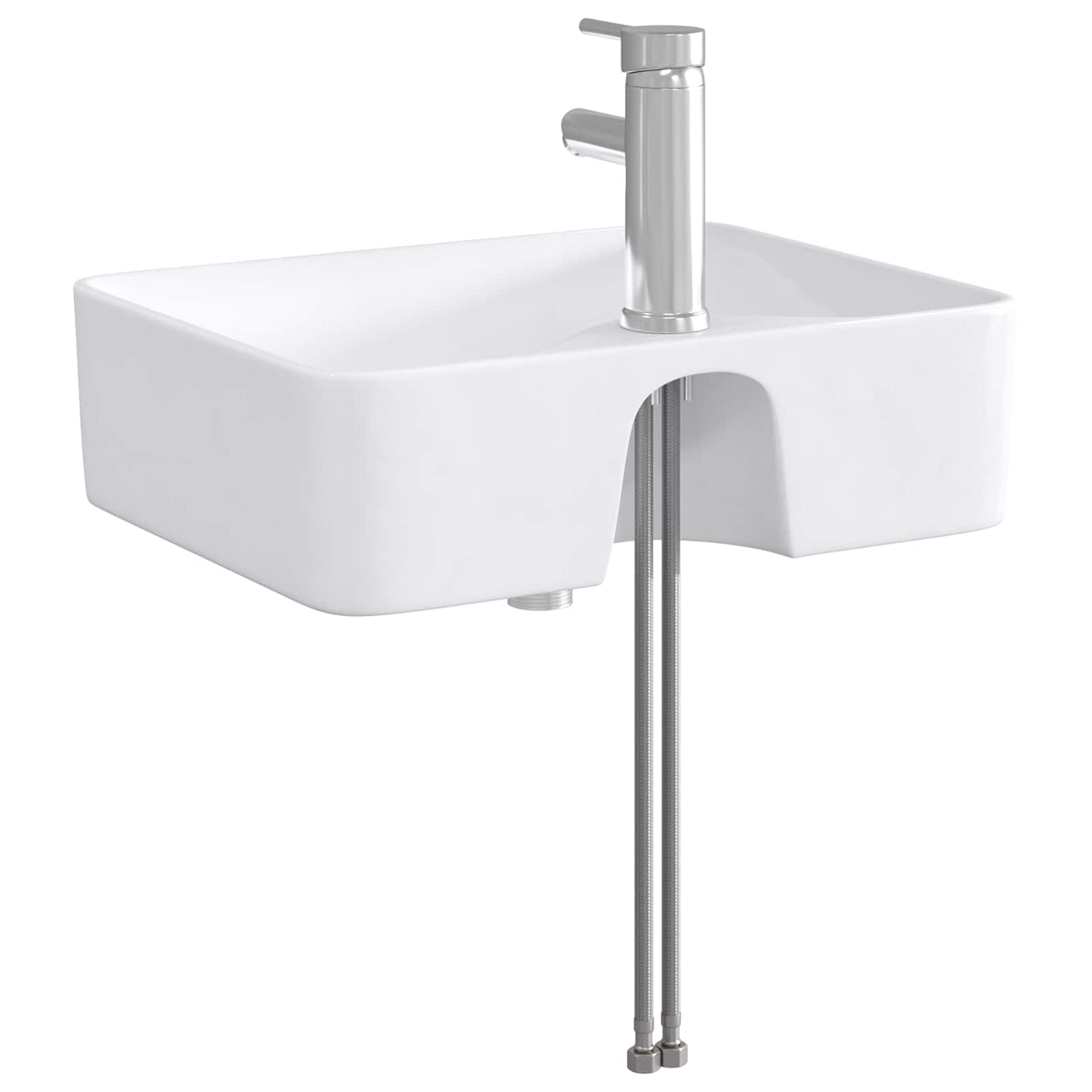 Bathroom Washbasin 48.5 x 37.5 x 13 cm Ceramic Chrome