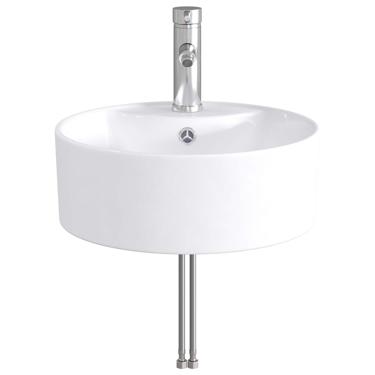 Bathroom Washbasin 40.5 x 40.5 x 15 cm Ceramic Chrome