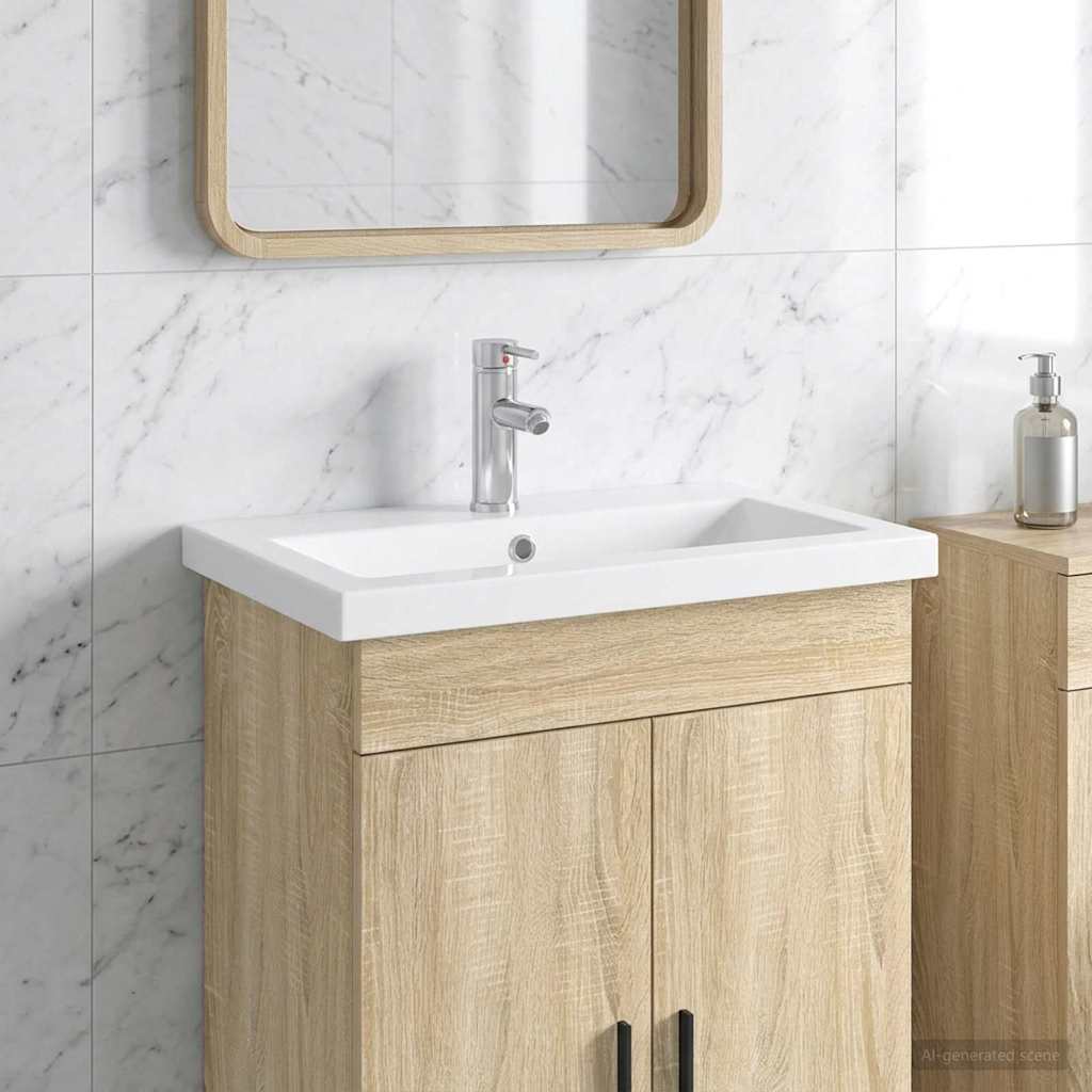 Bathroom Wash Basin Metal Chrome 61 cm 16.5 cm