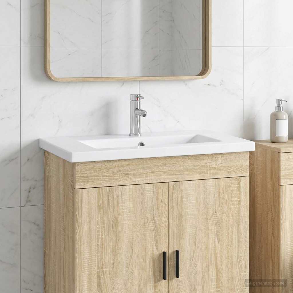 Bathroom Wash Basin Metal Chrome 81 cm 17.5 cm